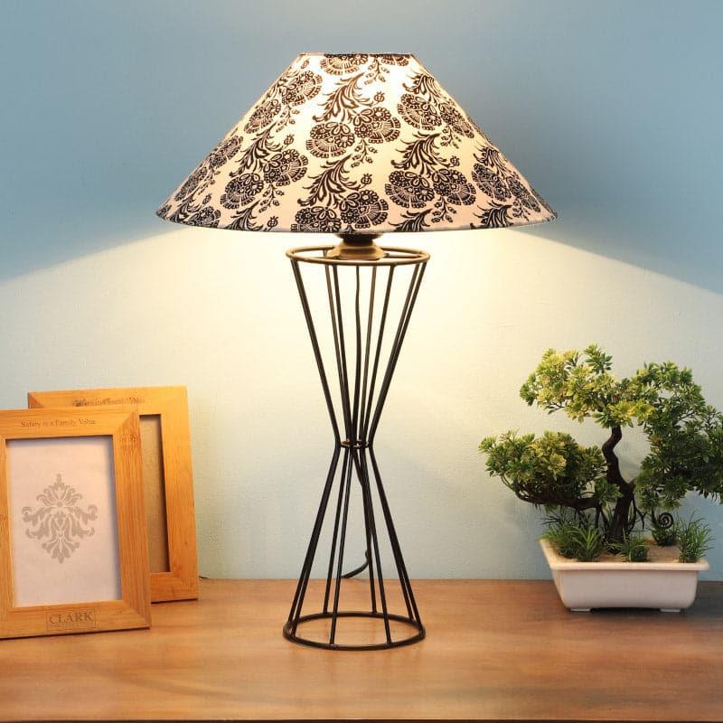 Filigree Briar Fabric Table Lamp - Black,White