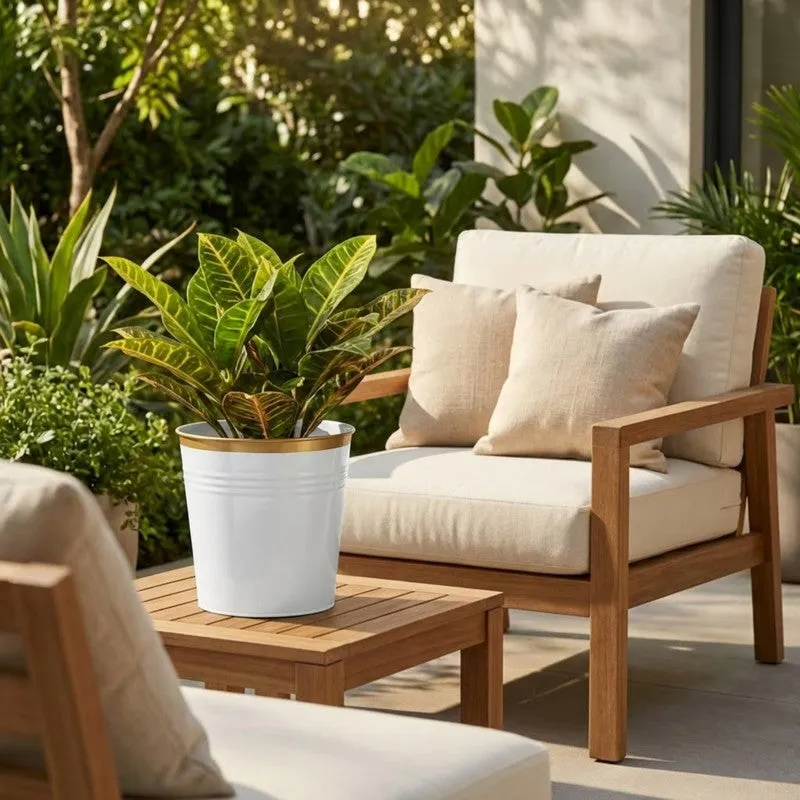 Leafora Iron Planter - White media 6