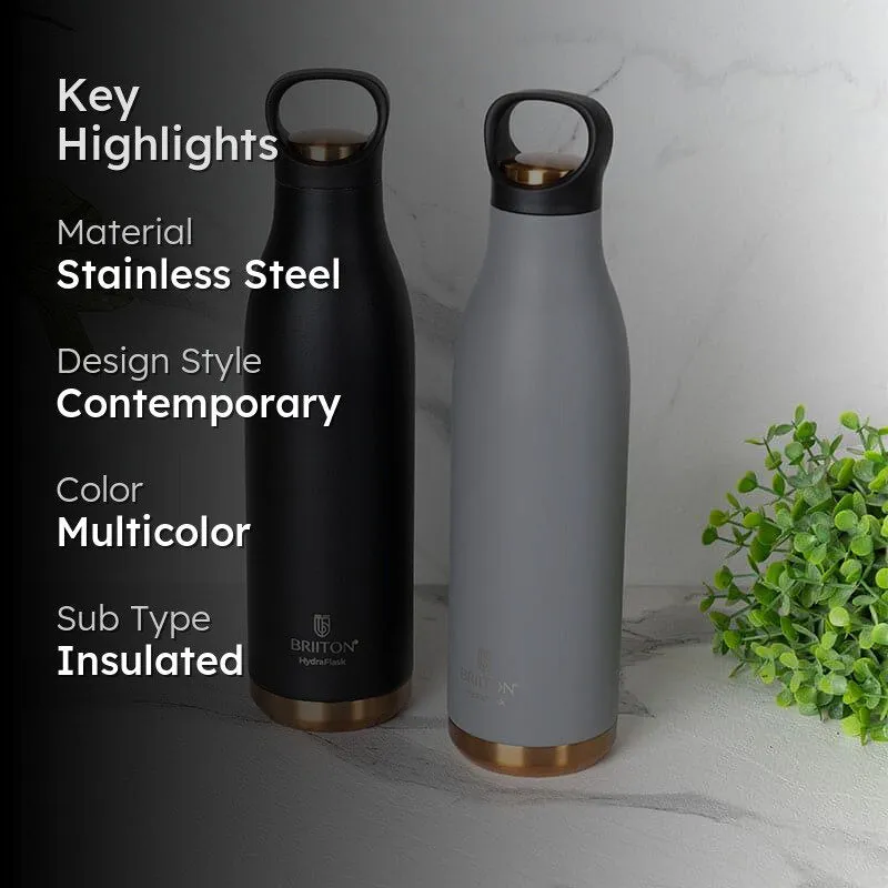 Liquid Muse Hot & Cold Thermos Water Bottle (Grey & Black, 750 mL Each) - Set Of Two media 2