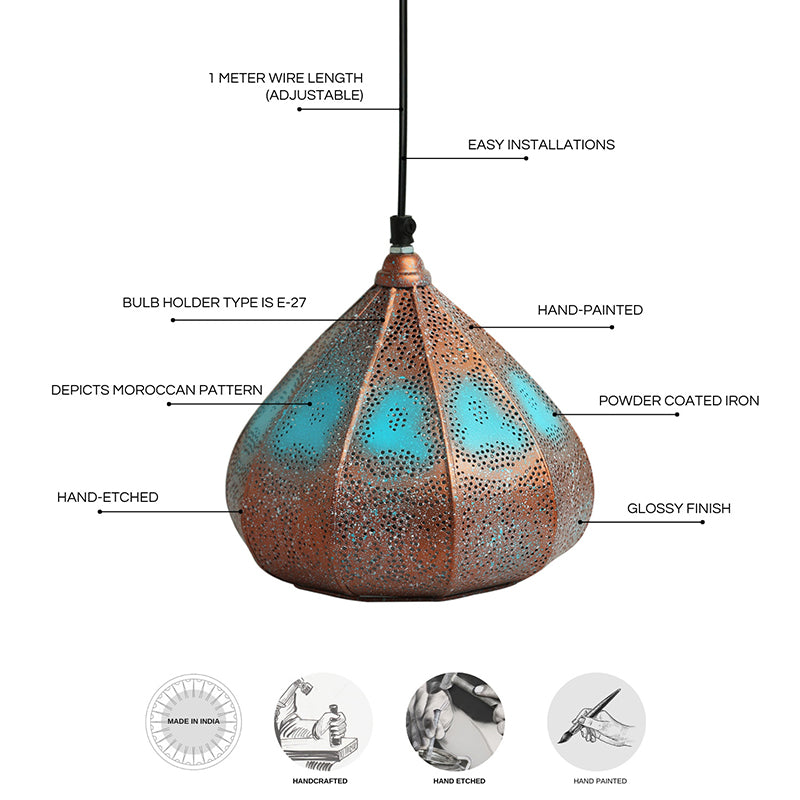 Jaali Sitara Iron Ceiling Lamp media 4