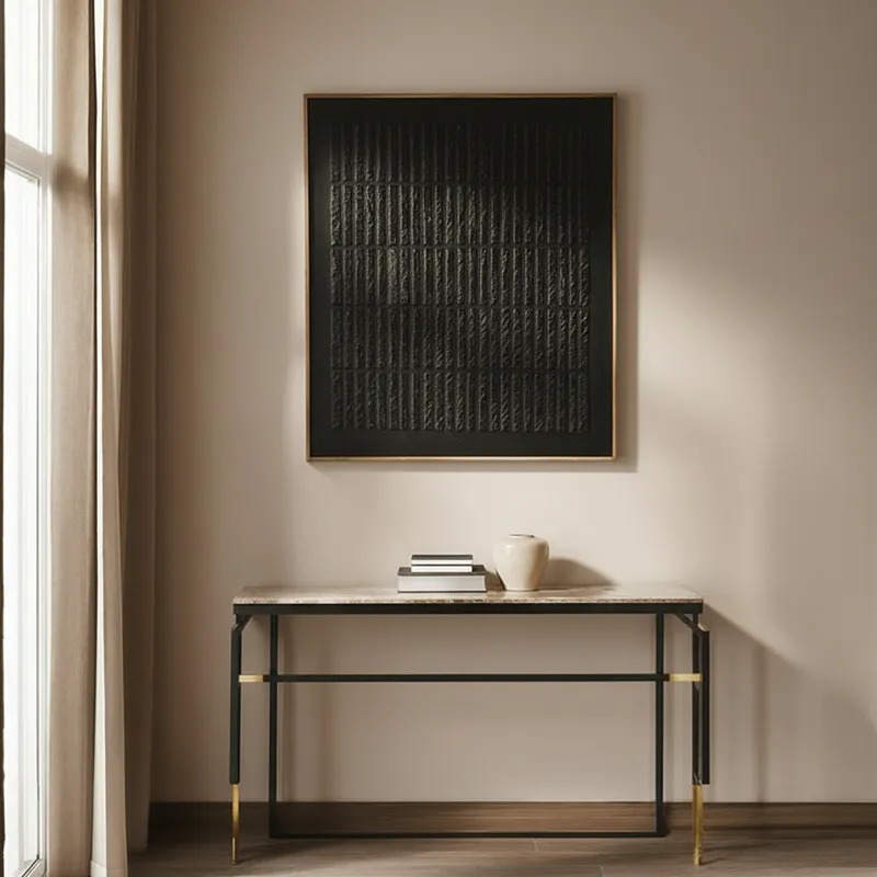 Linear Rhythm Textured Canvas Wall Art media 1