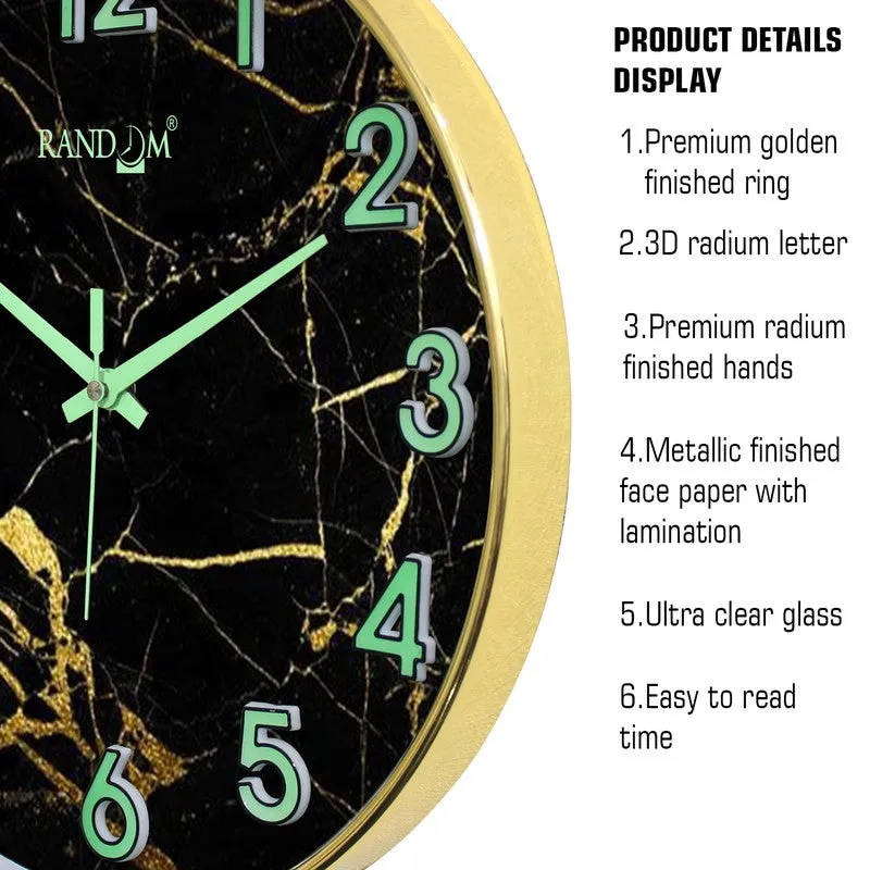 Marvello Round Modern Plastic Wall Clock - Black media 6