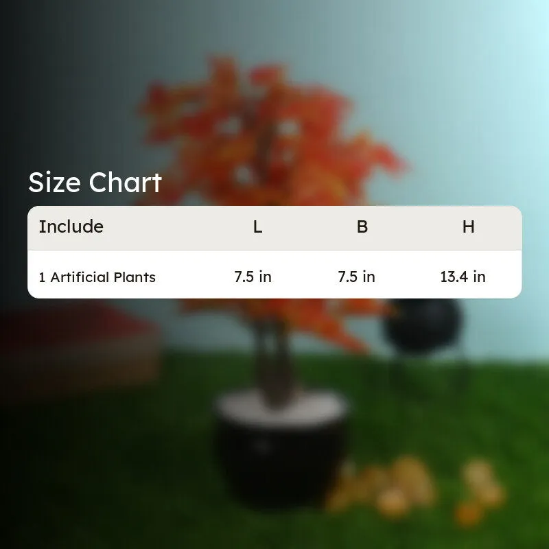 Artificial Orange Maple Bonsai Plant With Ceramic Pot - 1 Feet media 7