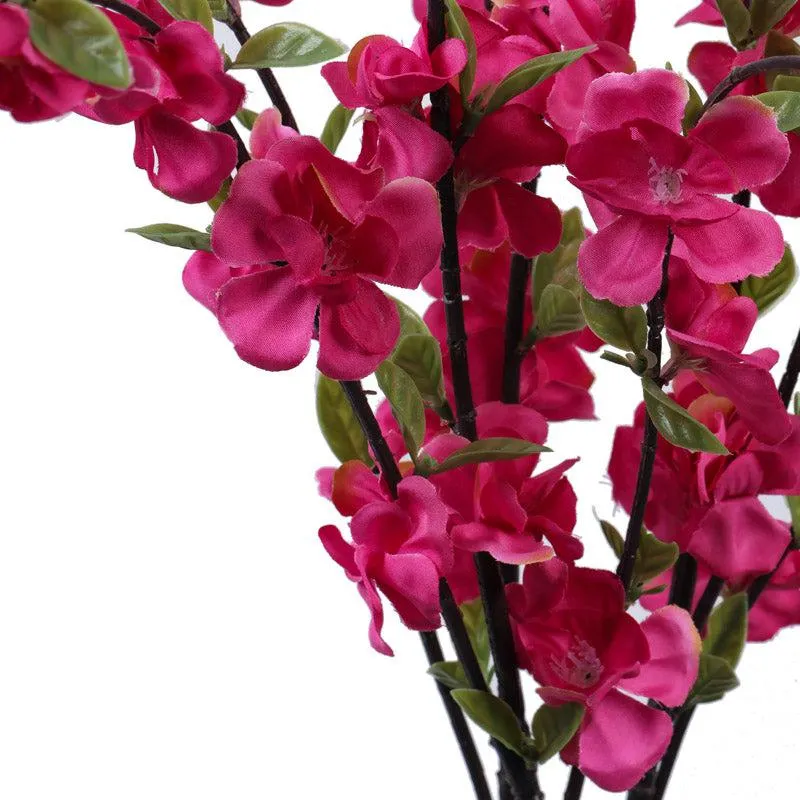 Artificial Realistic Cherry Blossom Flower Stick - Dark Pink - 3