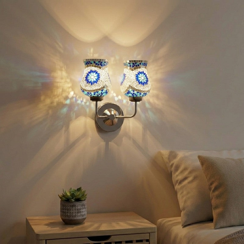 Sapphire Starburst Glass Wall Lamp