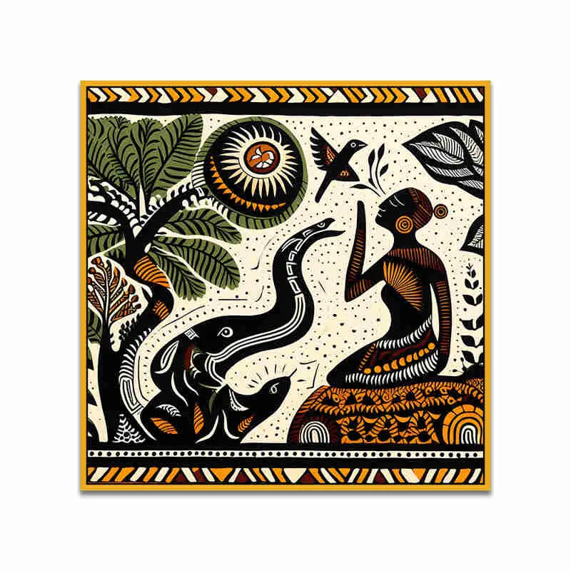 Tribal Dreams Canvas Wall Art With Frame media 4