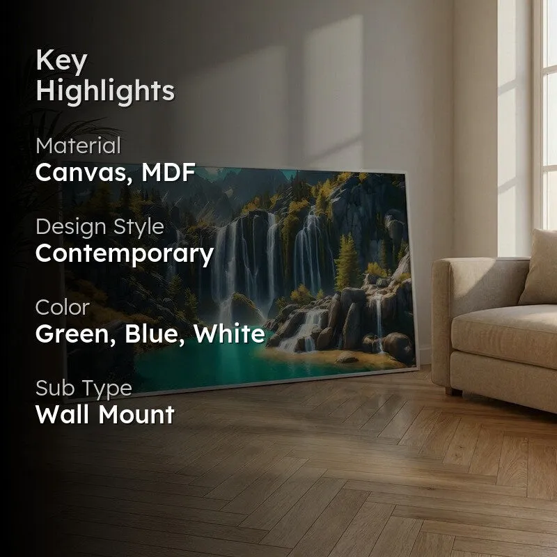 Tranquil Waterscape Canvas Wall Painting With Frame media 2