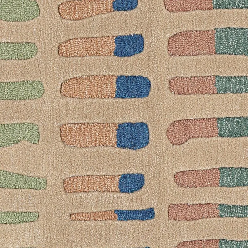 Iros Hand Tufted Geometric Wool & Nylon Carpet - Green media 4
