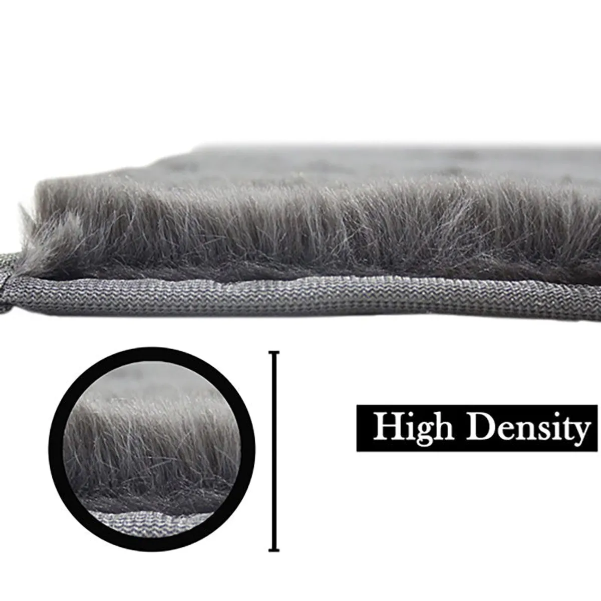 Side profile showing the rug's plush pile and edge finish