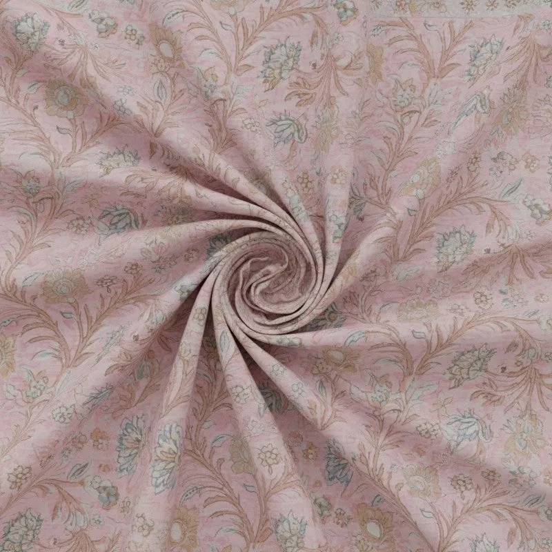 Samuna Floral Cotton Bedsheet (Pink) - 144 TC media 5