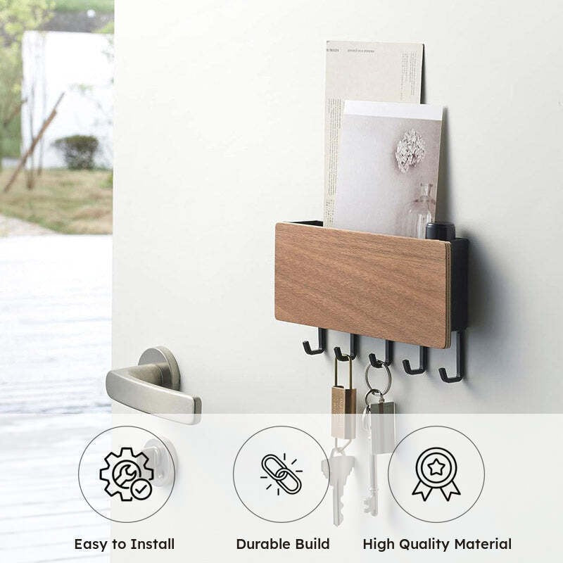 Onio Wooden Key Holder - Brown media 4
