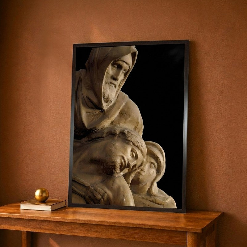 Saint Nicodema and the Virgin Mary around the Body of Jesus Christ Canvas Wall Painting - 12 x 18 Inches