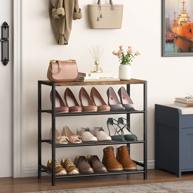 Reliable Metal Shoe Rack - Black,Brown media 1