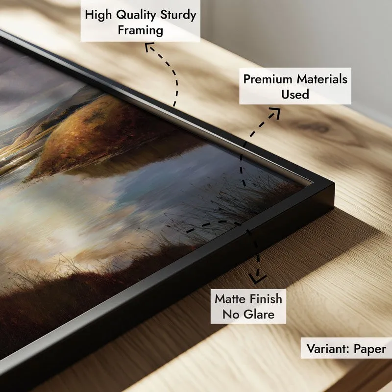 Valley of Calm Archival Paper Wall Painting With Black Frame media 6