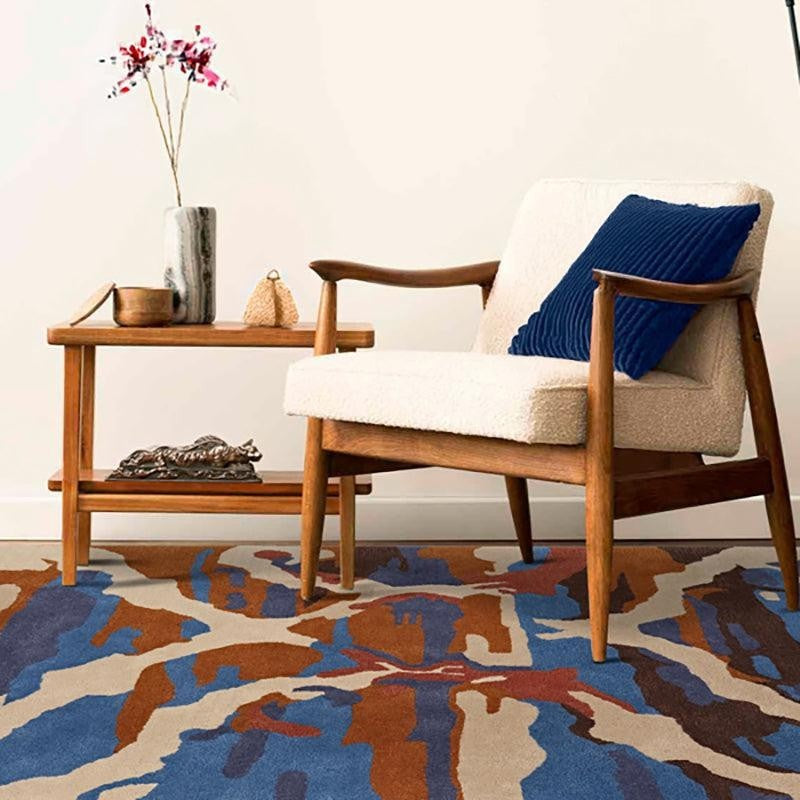 Veles Hand Tufted Abstract Wool & Nylon Carpet - Navy Blue media 3