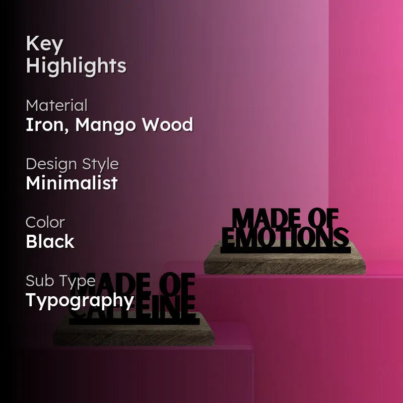 Made Of Emotions Typography Showpiece - Set Of Two media 2