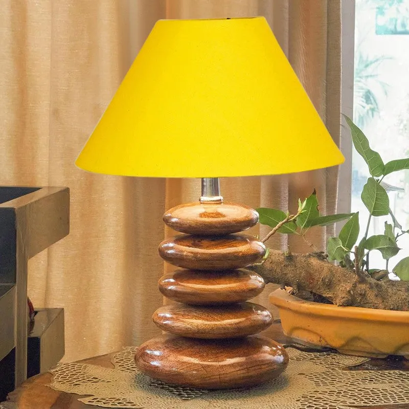 Luvora Cotton Table Lamp With Wooden Base - Yellow media 3