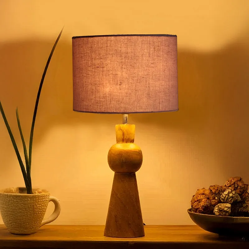Angler Wooden Table Lamp - Grey,Brown media 1