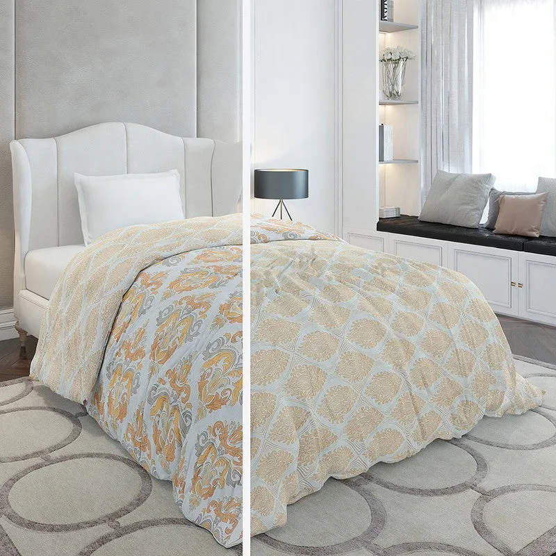 Monte Carlo Kalira Ethnic Motif Polyester Reversible Comforter (Mustard) - 120 GSM media 3