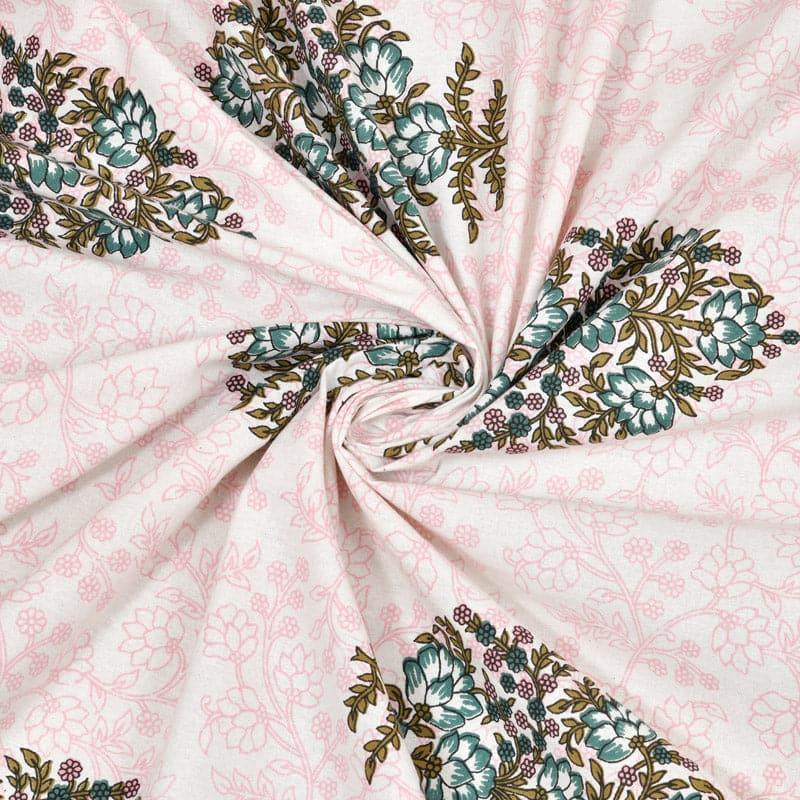 Bertrum Printed Cotton Bedsheet (Green) - 180 TC media 6