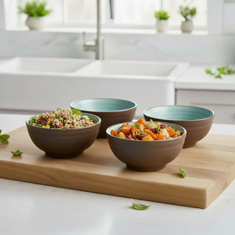 Bowluxe Ceramic Snack Bowls (Green, 180 mL Each) - Set Of Four media 3