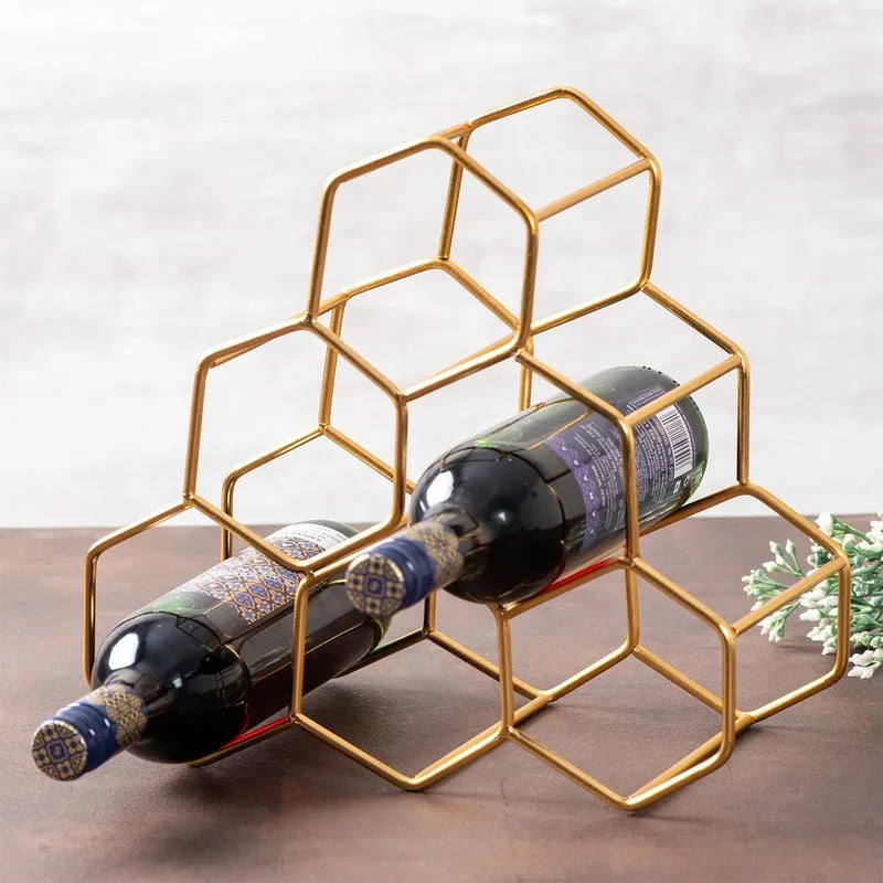 Hexa Nexa Wine Rack - Gold media 1