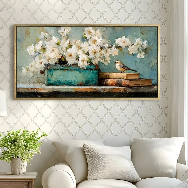 Sparrows Serenity Canvas Wall Painting With Frame media 4