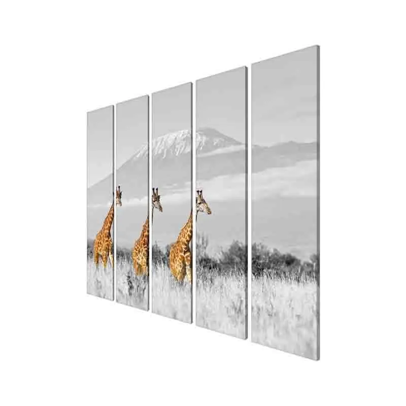 Wild Giraffe Wall Art - Five Piece Set media 5