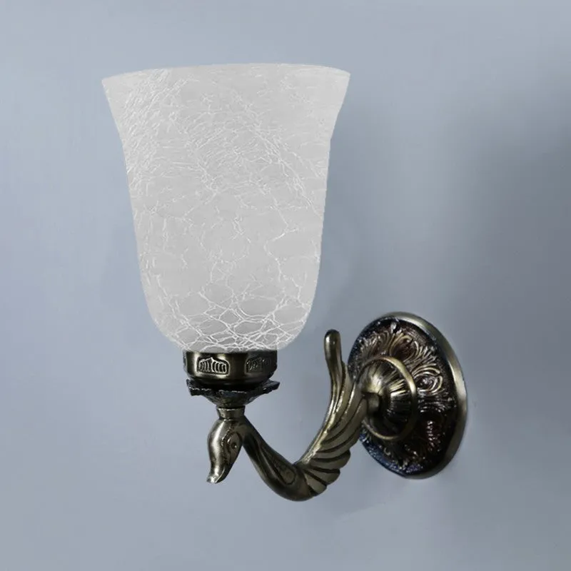 Crystal Bloom Medallion Curved Glass Wall Lamp media 5