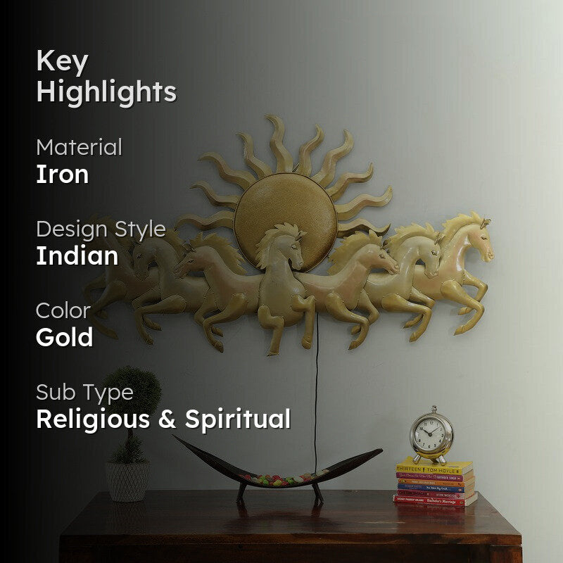 Seven Horses Sun Iron Wall Accents media 2