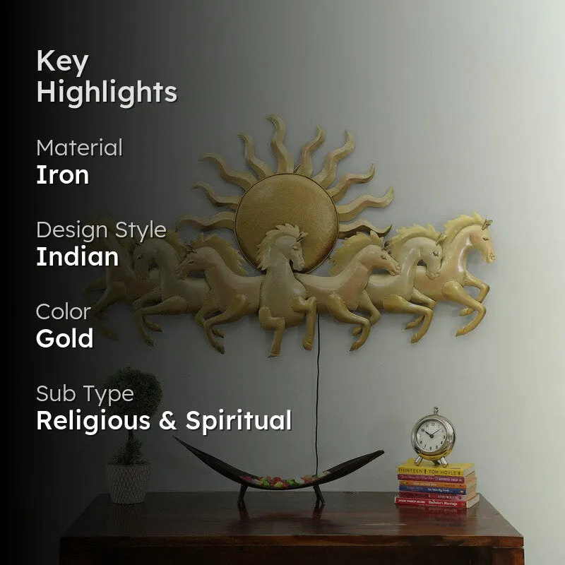 Seven Horses Sun Iron Wall Accents media 2