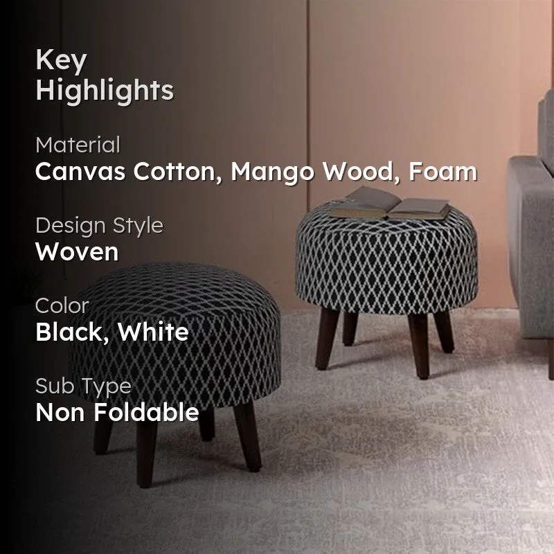 Poshell Cotton Ottoman - Set Of Two media 2