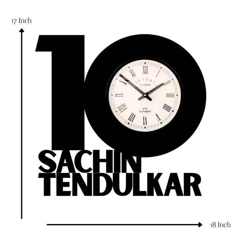 Sachin Tendulkar Steel Analog Wall Clock - Black media 7