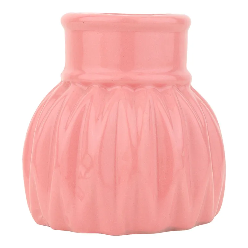 Faire Carve Ceramic Vase - Pink media 3