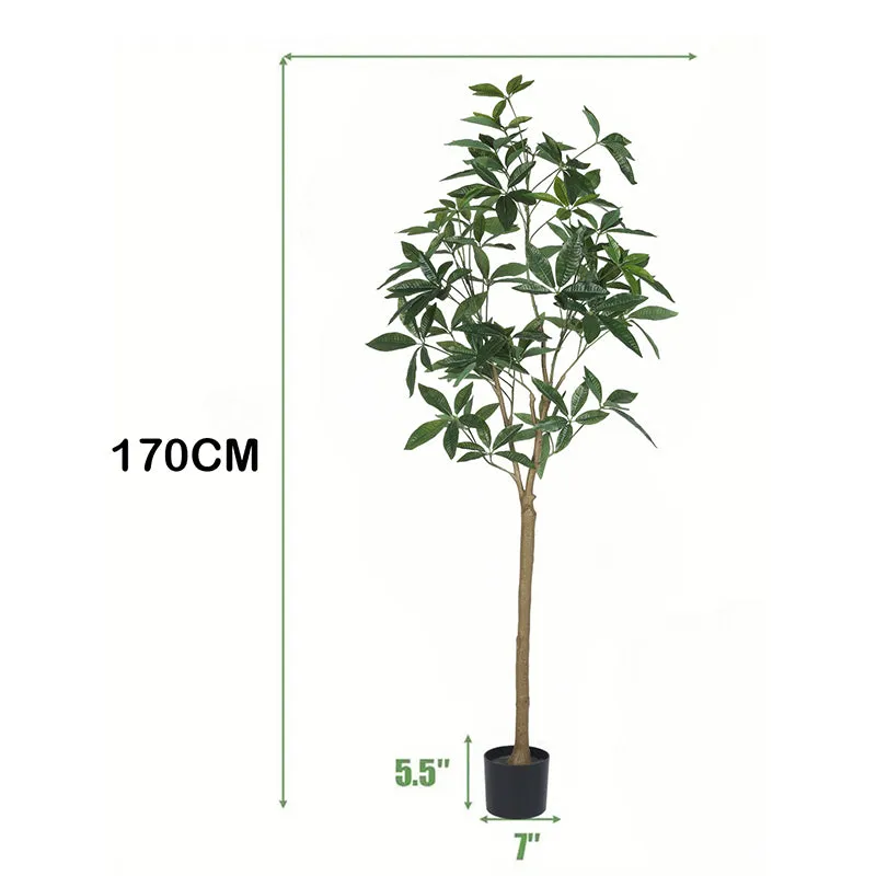 Frivala Artificial Chestnut With Black Plastic Pot - 5.6 Feet media 6