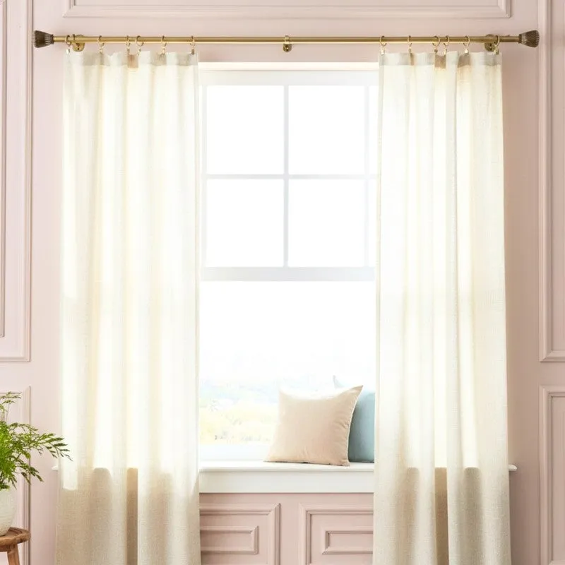 Stria Edge Extendable 1" Single Curtain Rod With Oval Finial & Brackets media 4