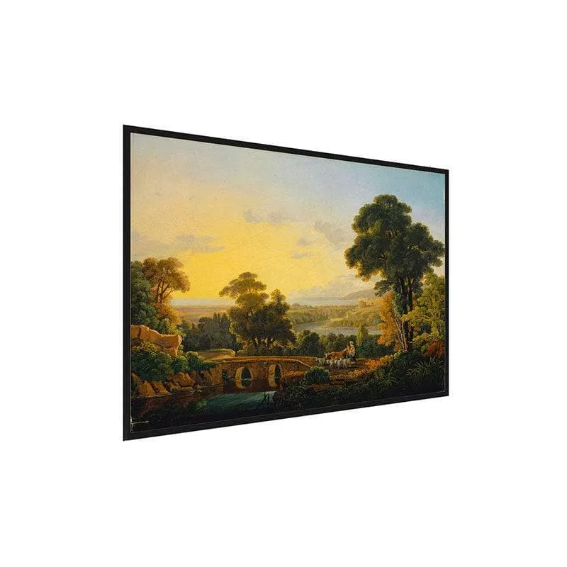 Hilly Landscape Canvas Wall Painting - Black Frame media 3