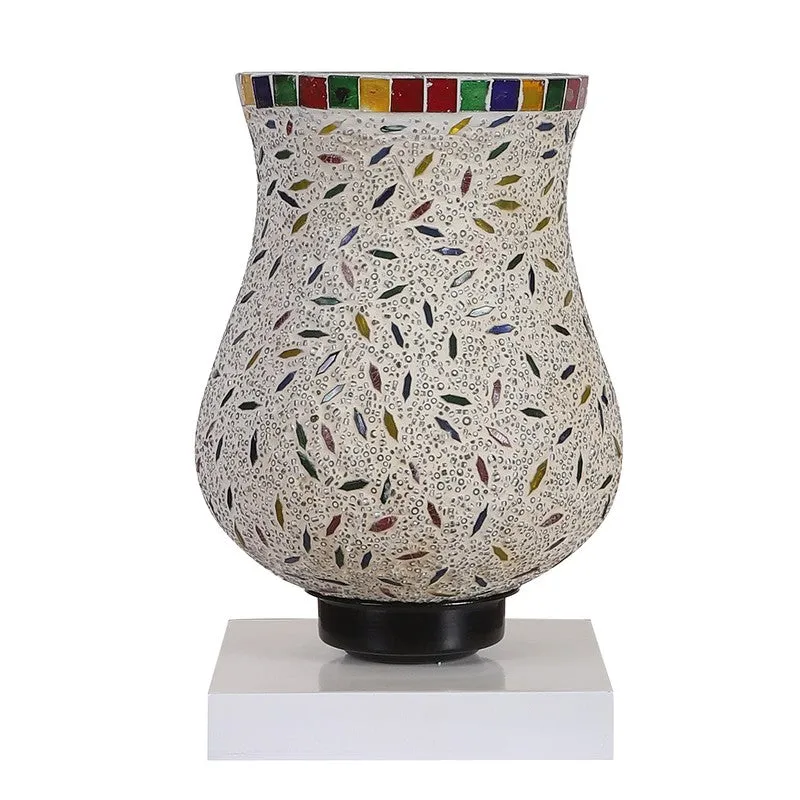 Aurinia Mosaic Glass Table Lamp With Wooden Base - Multicolor media 5