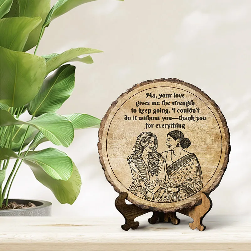 Your Love Gives Me Strength Wood Showpiece - Round media 1
