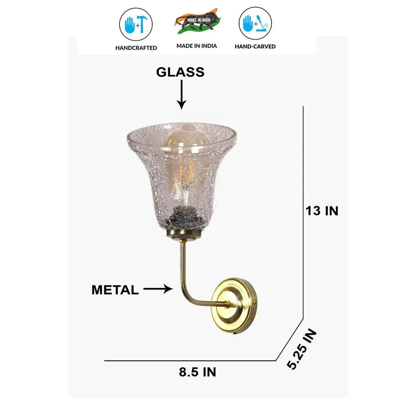 Warm Glow Golden Base Glass Wall Lamp media 9