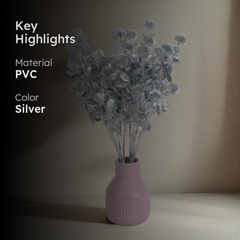 Faux Silver Dollar Eucalyptus Bunch (Silver) - Set Of Two media 2