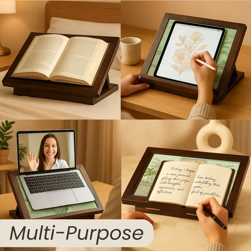 Ethnic Wood Laptop Stand media 5