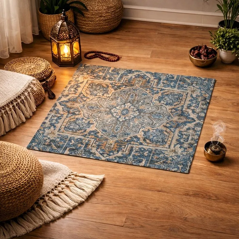 Mehrab Royal Prayer Mat (Blue) - 550 GSM media 1