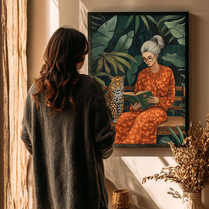 Story In Savanna Canvas Wall Painting - Black Frame media 4