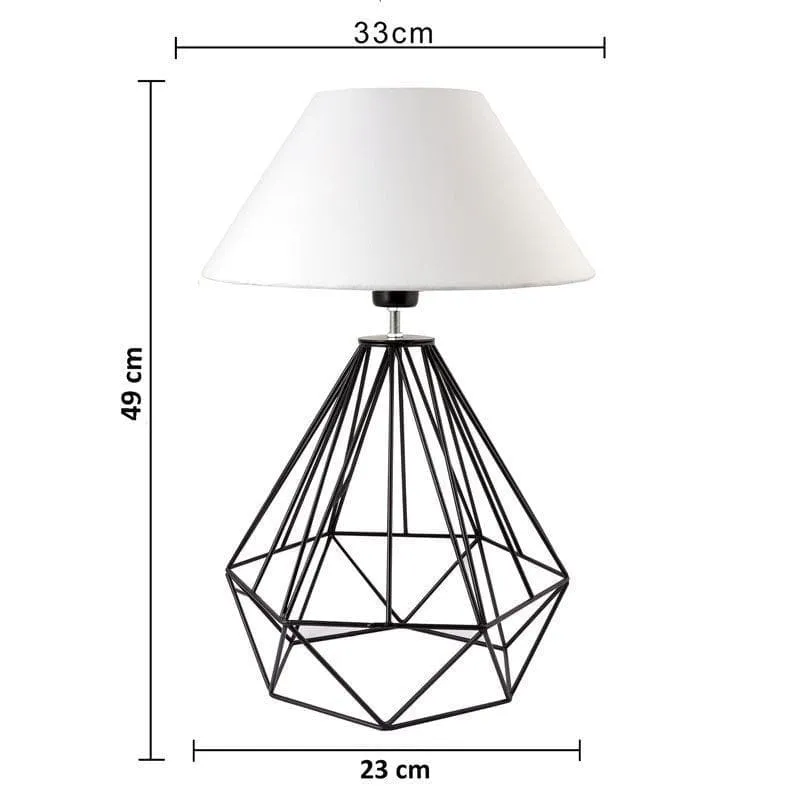 Diamond Dust Fabric Table Lamp - White,Black media 6