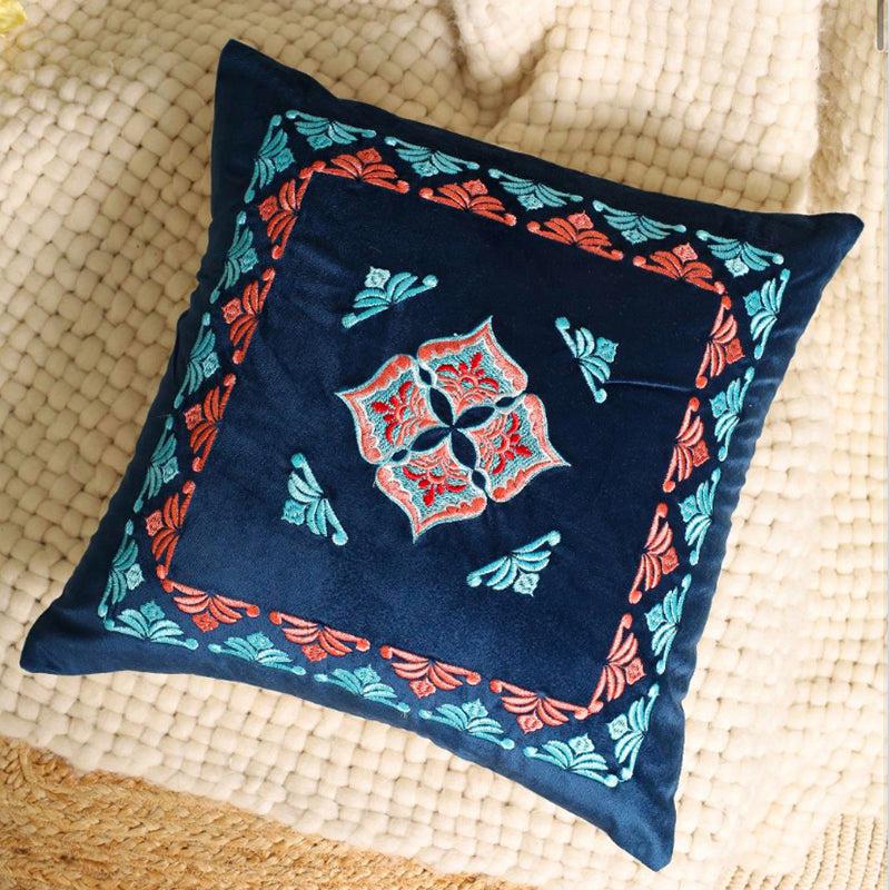 Thread & Tale Embroidered Cotton Cushion Cover - Set Of Two media 3