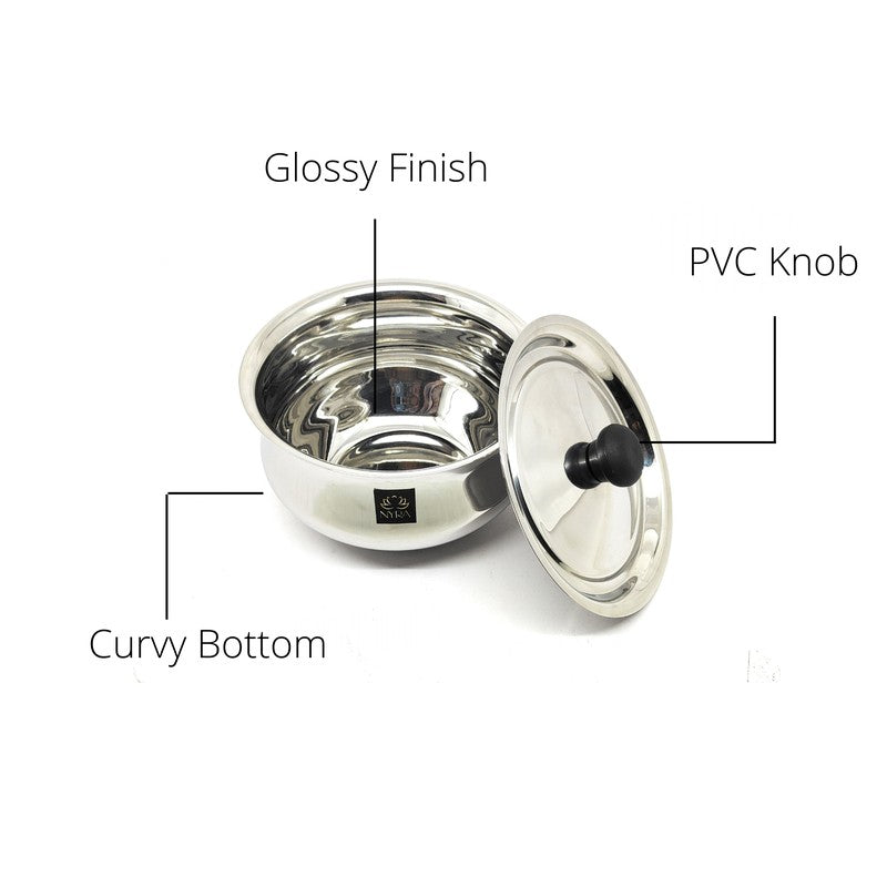 Silvara Stainless Steel Handi with Lid - Set Of Three media 5