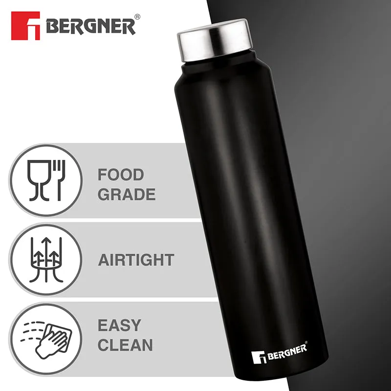 Bergner Aqua Lock Black Leakproof Stainless Steel Bottle (1000 mL Each) - Set Of Three media 4