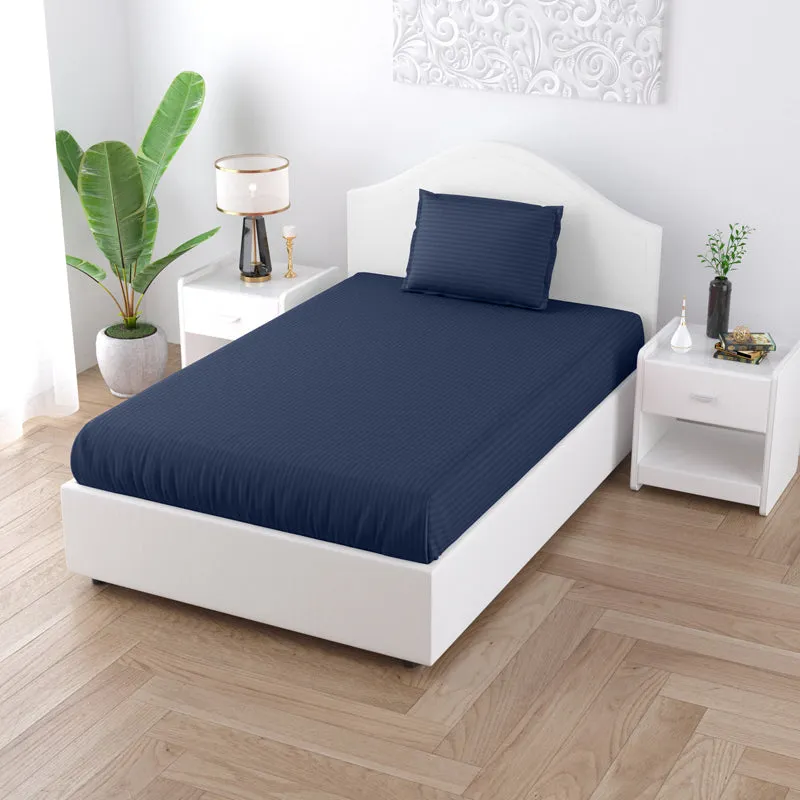 Sofia Solid Microfiber Bedsheet (Blue) - 150 GSM media 1