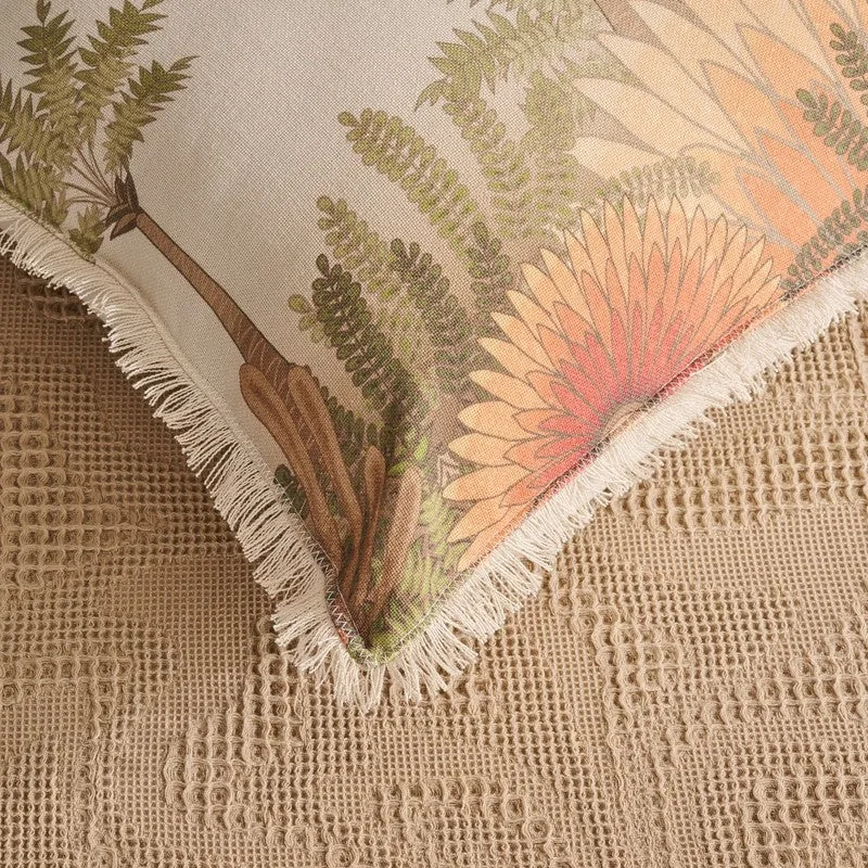 Solid Calm Cotton Bedcover (Beige) (350 Gsm) - Two Piece Set media 4